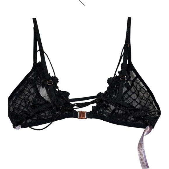 Savage X Fenty BAROQUE BONDAGE FRONT-CLOSURE BRALETTE Black lace goth sz Medium - Picture 10 of 12